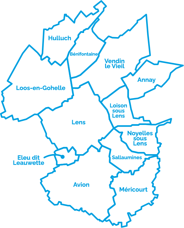 Carte du territoire de la CPTS La Gohelle